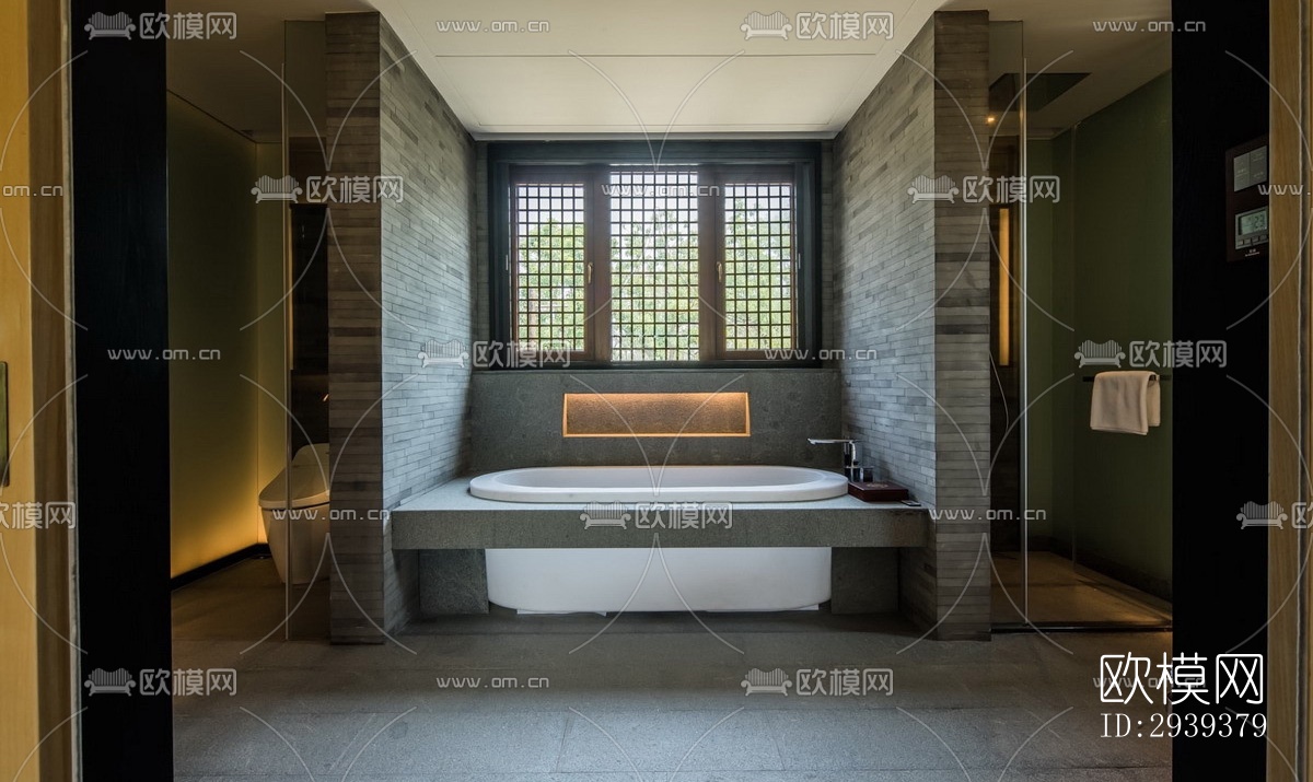 新中式酒店民宿效果图下载（渲染图12）