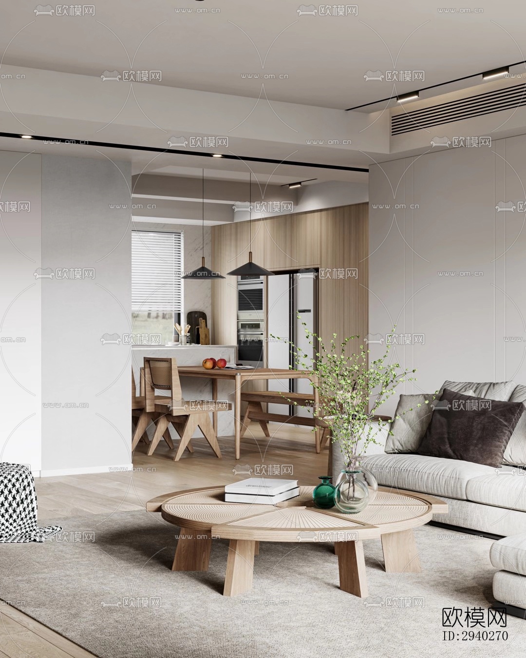 现代平层效果图下载（渲染图5）