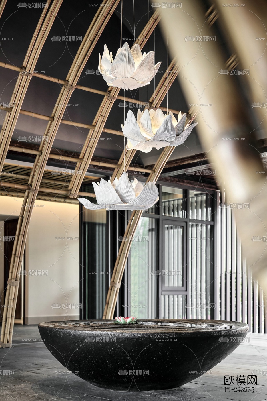 新中式酒店民宿效果图下载（渲染图14）