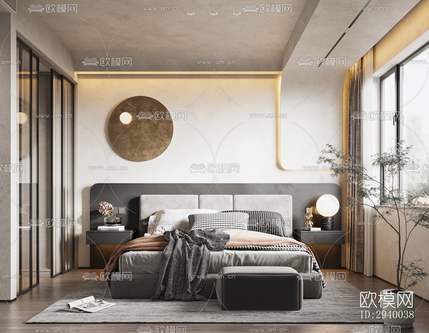 侘寂平层效果图下载（渲染图9）