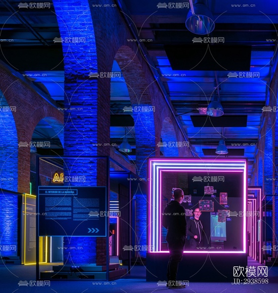 工业风展览展厅效果图下载(渲染图4)