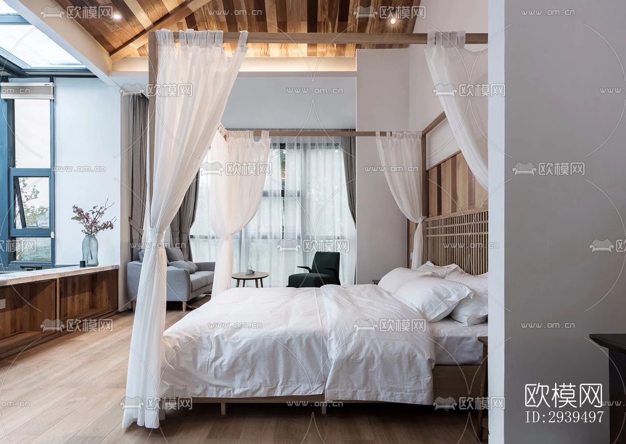 现代酒店民宿效果图下载（渲染图14）