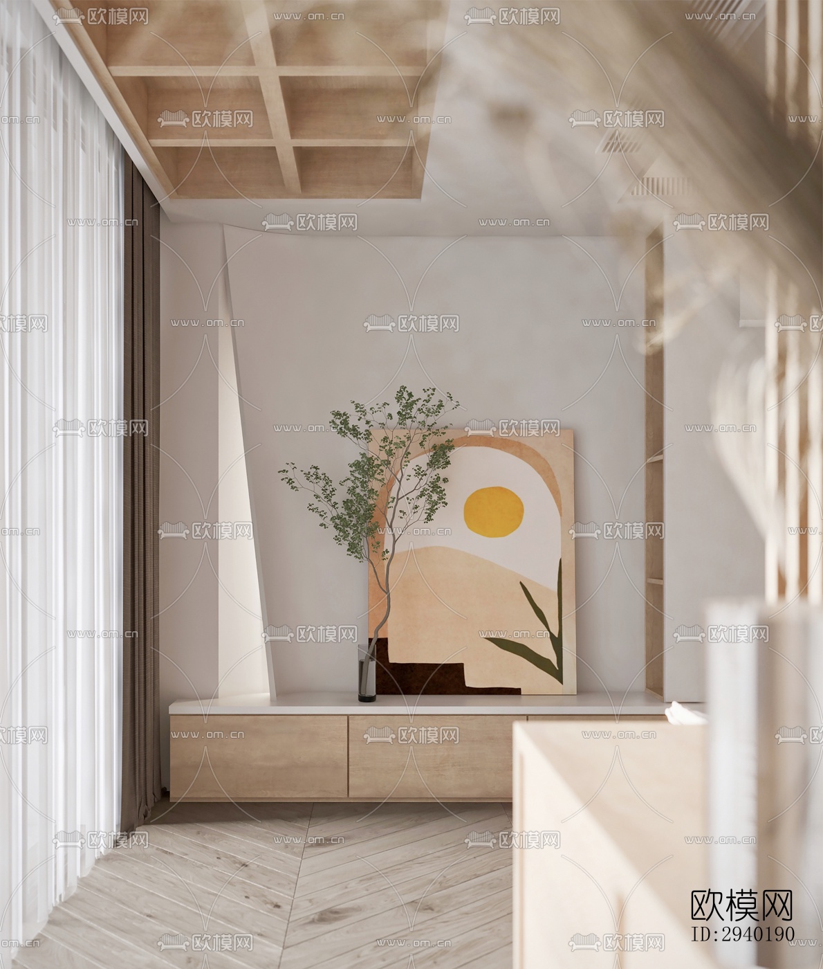 日式平层效果图下载（渲染图4）