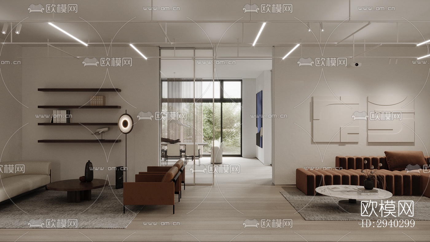 现代平层效果图下载（渲染图8）