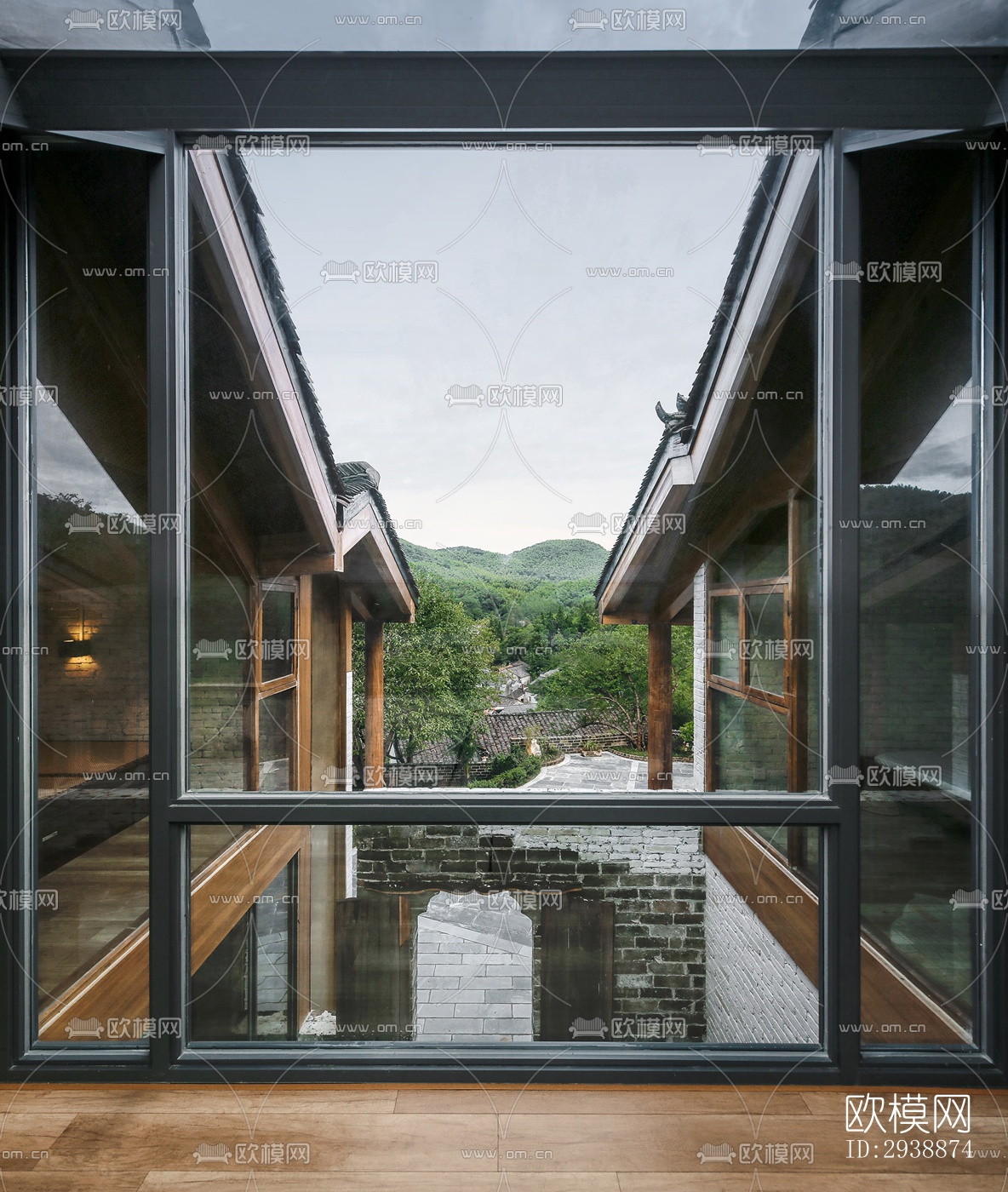 中式酒店民宿效果图下载（渲染图10）