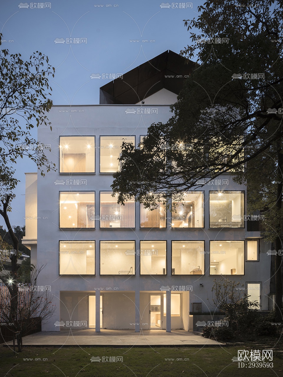 现代酒店民宿效果图下载（渲染图11）