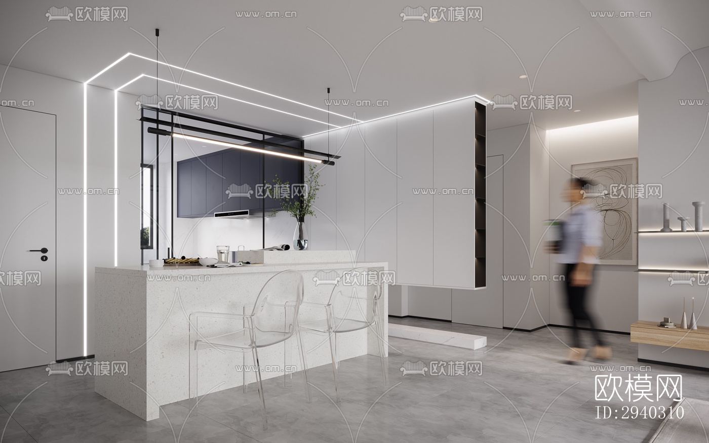 现代平层效果图下载（渲染图4）