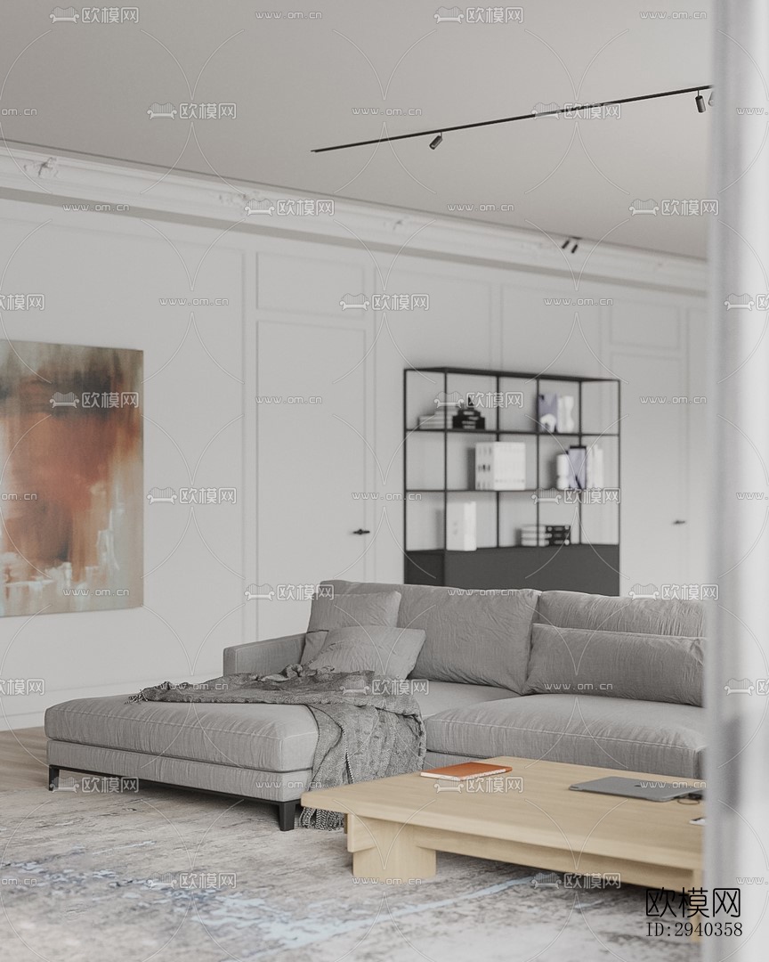 现代平层效果图下载（渲染图4）