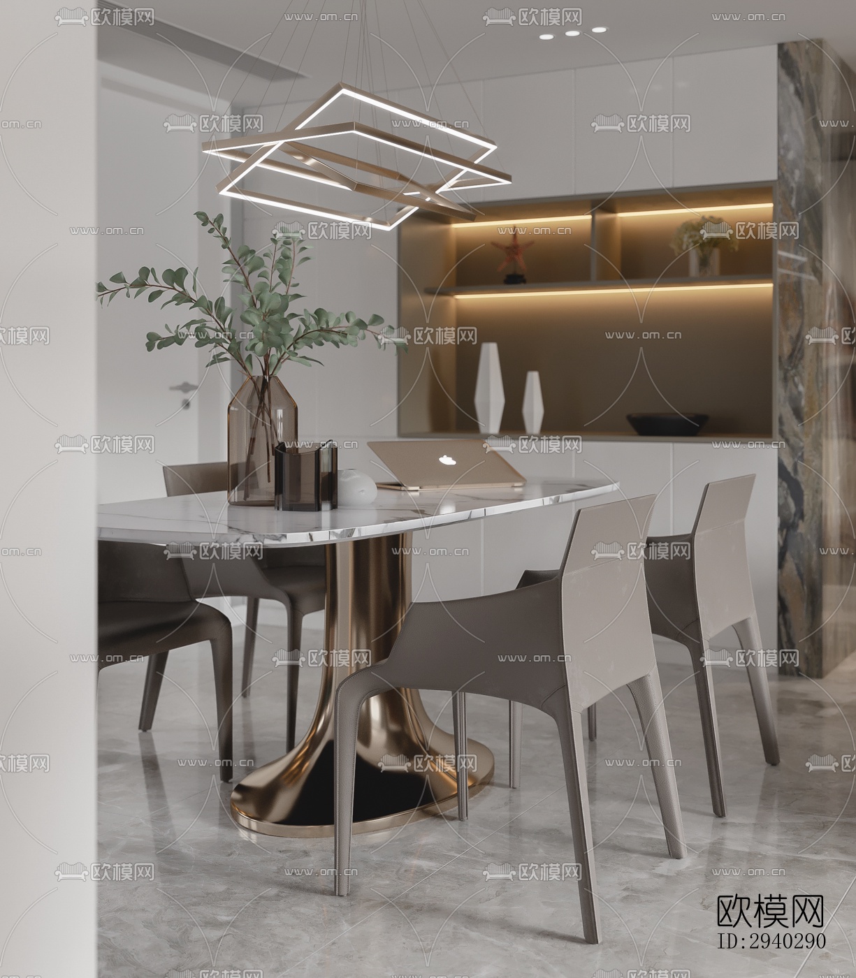 现代平层效果图下载（渲染图10）