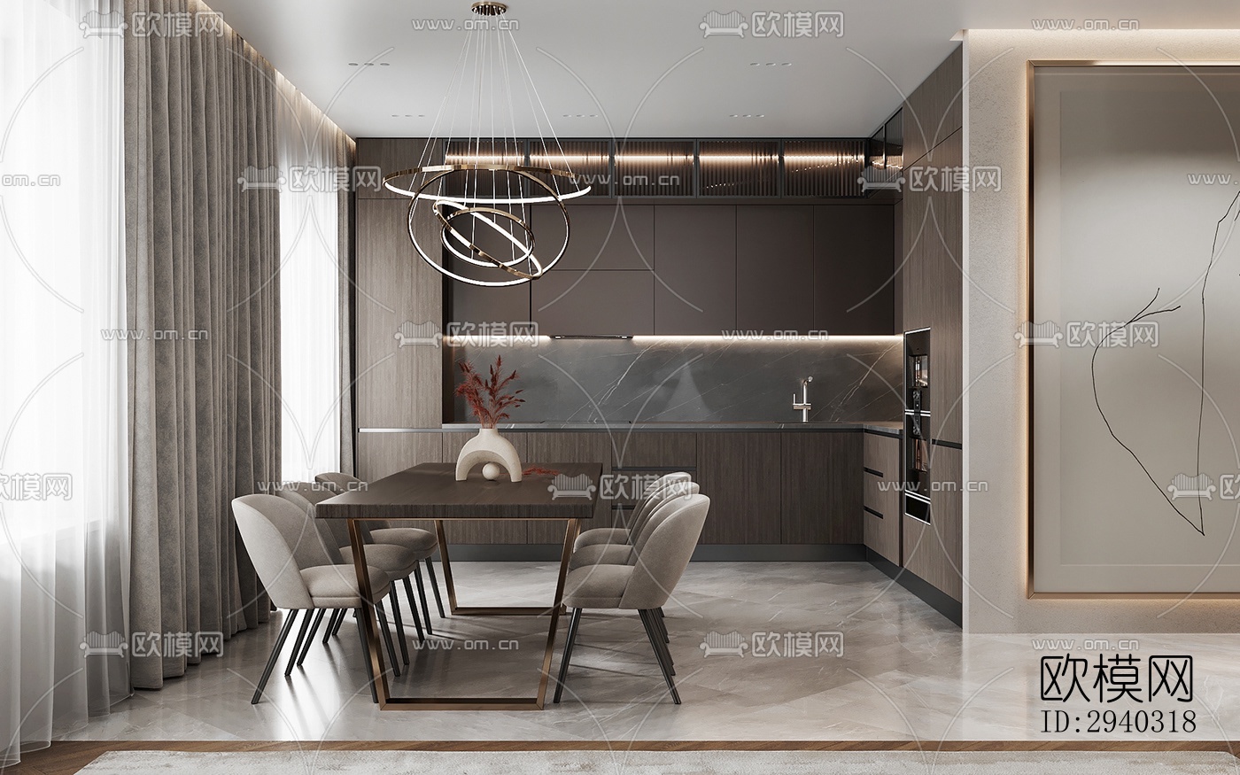 现代平层效果图下载（渲染图8）