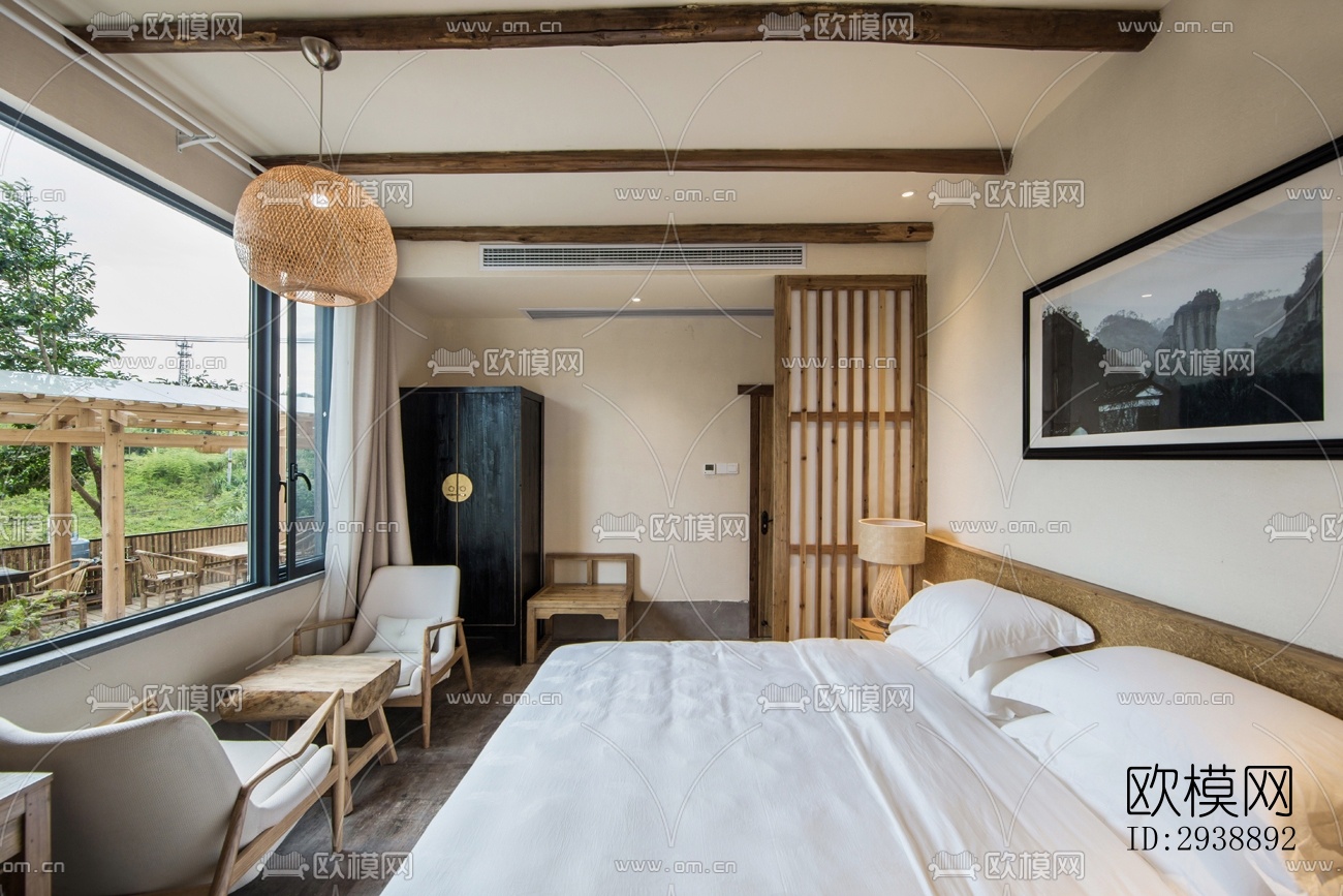 中式酒店民宿效果图下载（渲染图19）