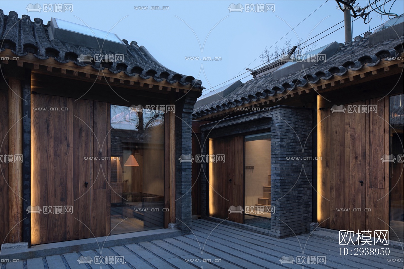 中式酒店民宿效果图下载（渲染图9）