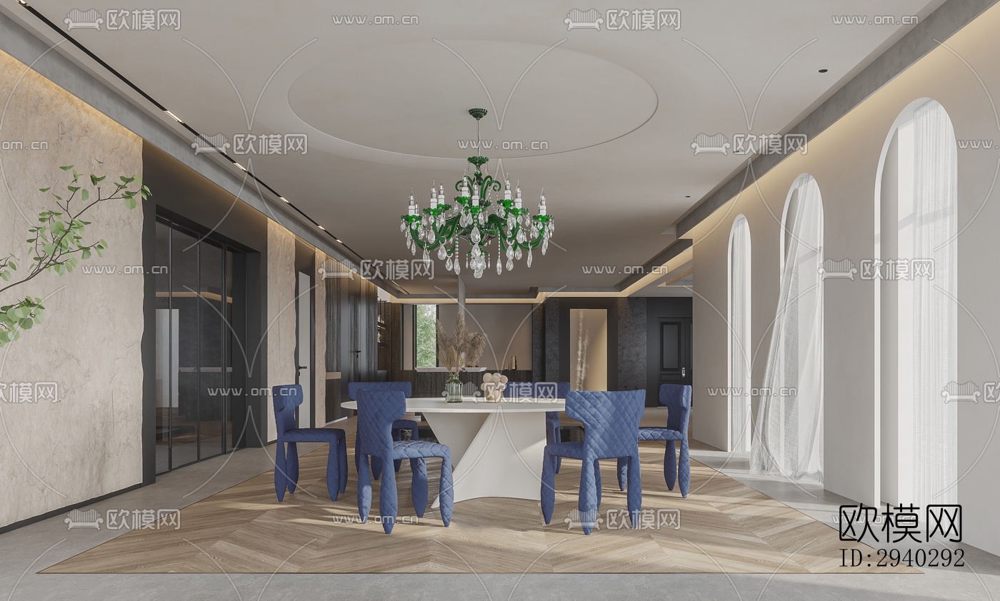 现代平层效果图下载（渲染图3）