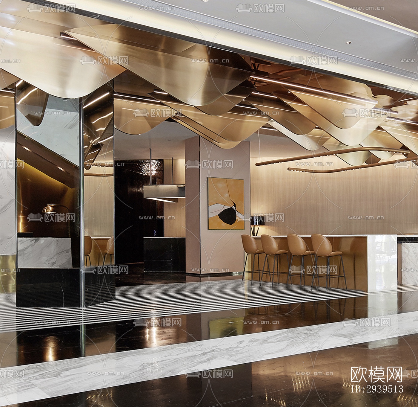 现代酒店民宿效果图下载（渲染图5）