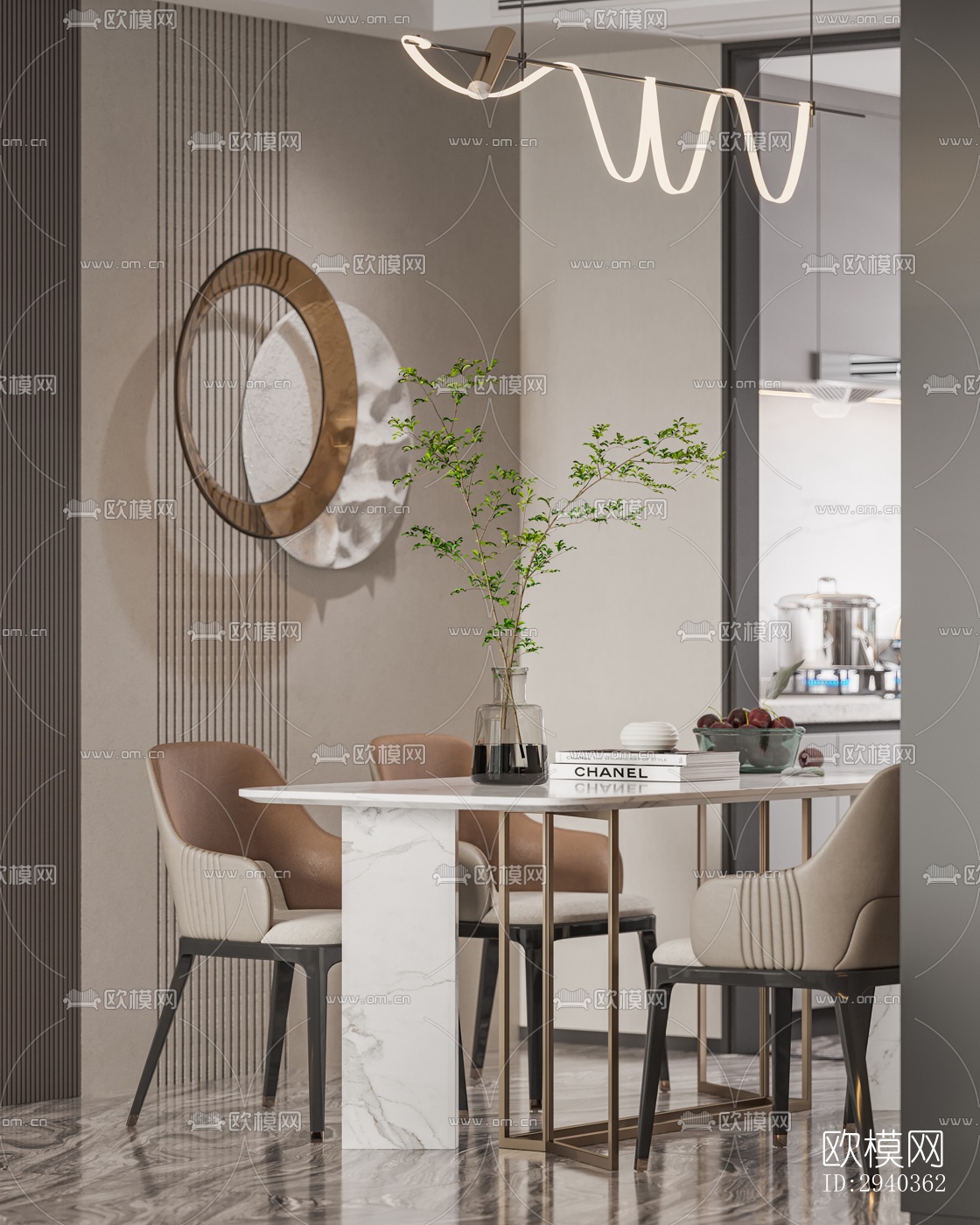 现代平层效果图下载（渲染图7）