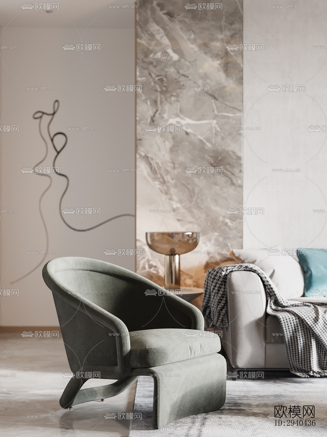 现代平层效果图下载（渲染图10）