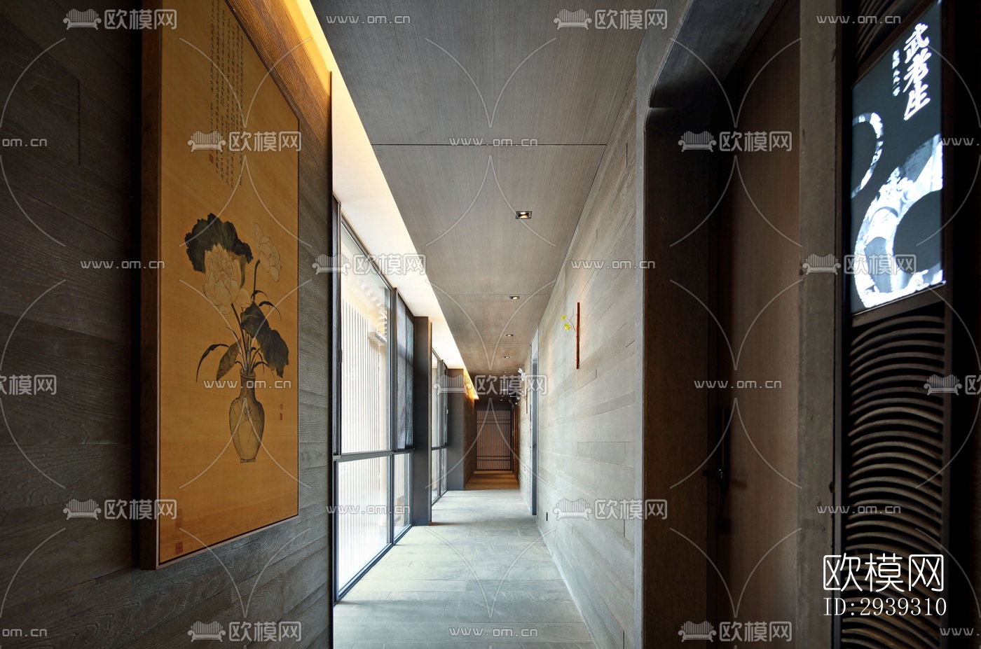 新中式酒店民宿效果图下载（渲染图10）