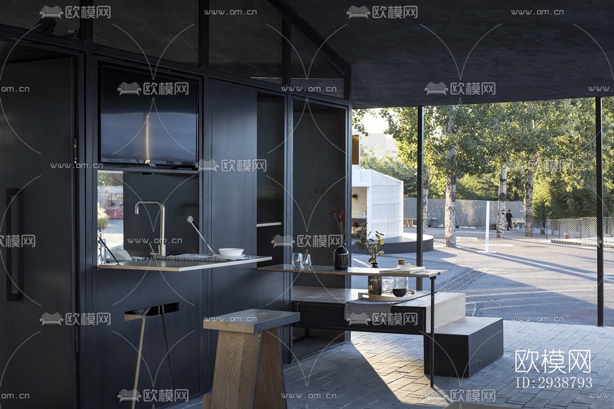 高級(jí)灰展覽展廳效果圖下載(渲染圖6)