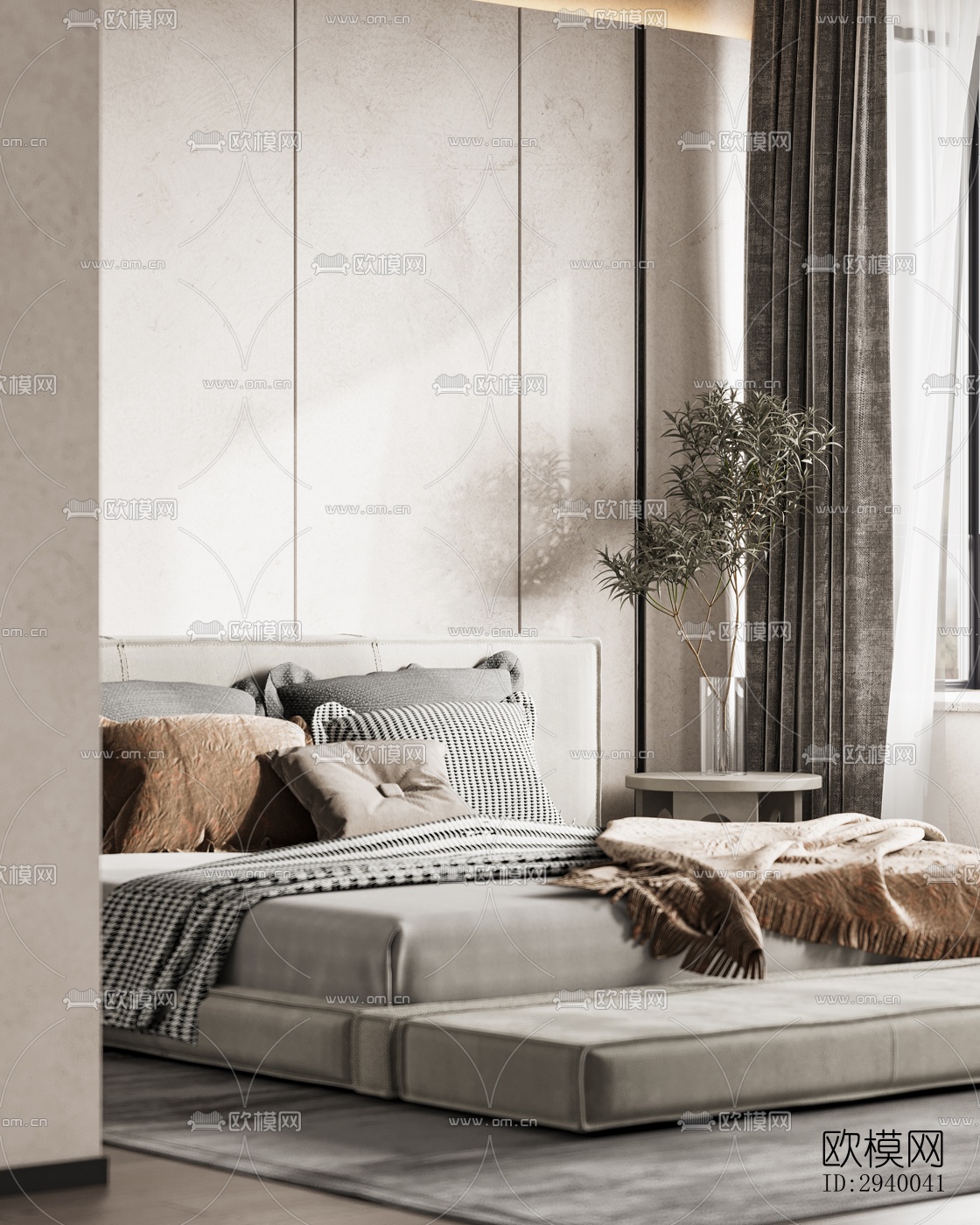 侘寂平层效果图下载（渲染图13）