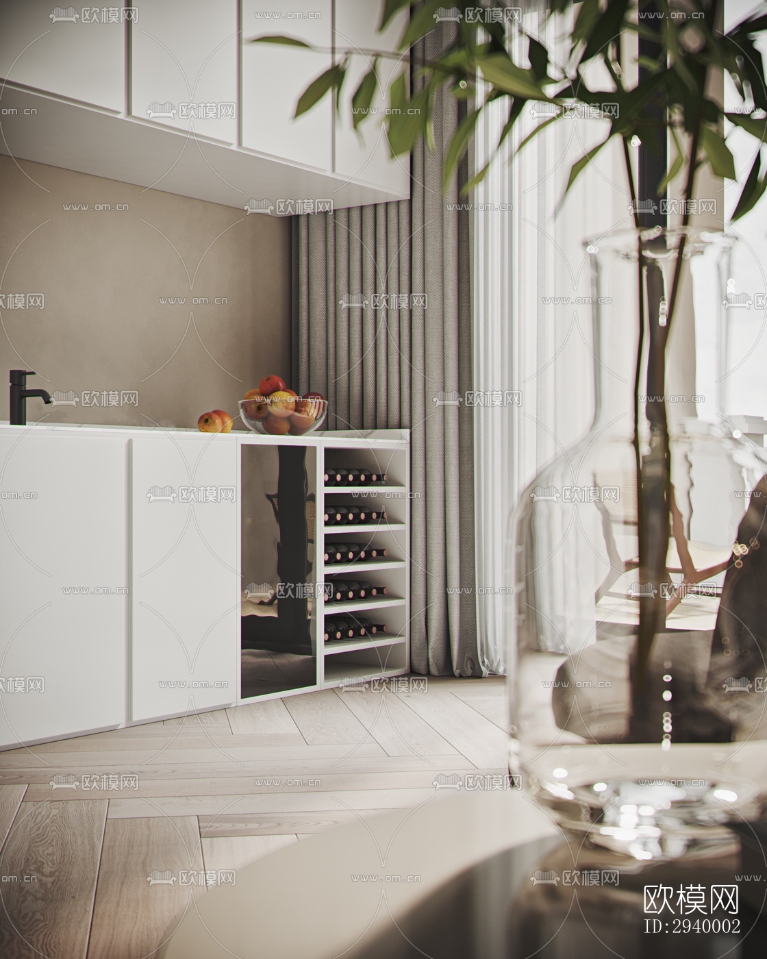 侘寂平层效果图下载（渲染图3）