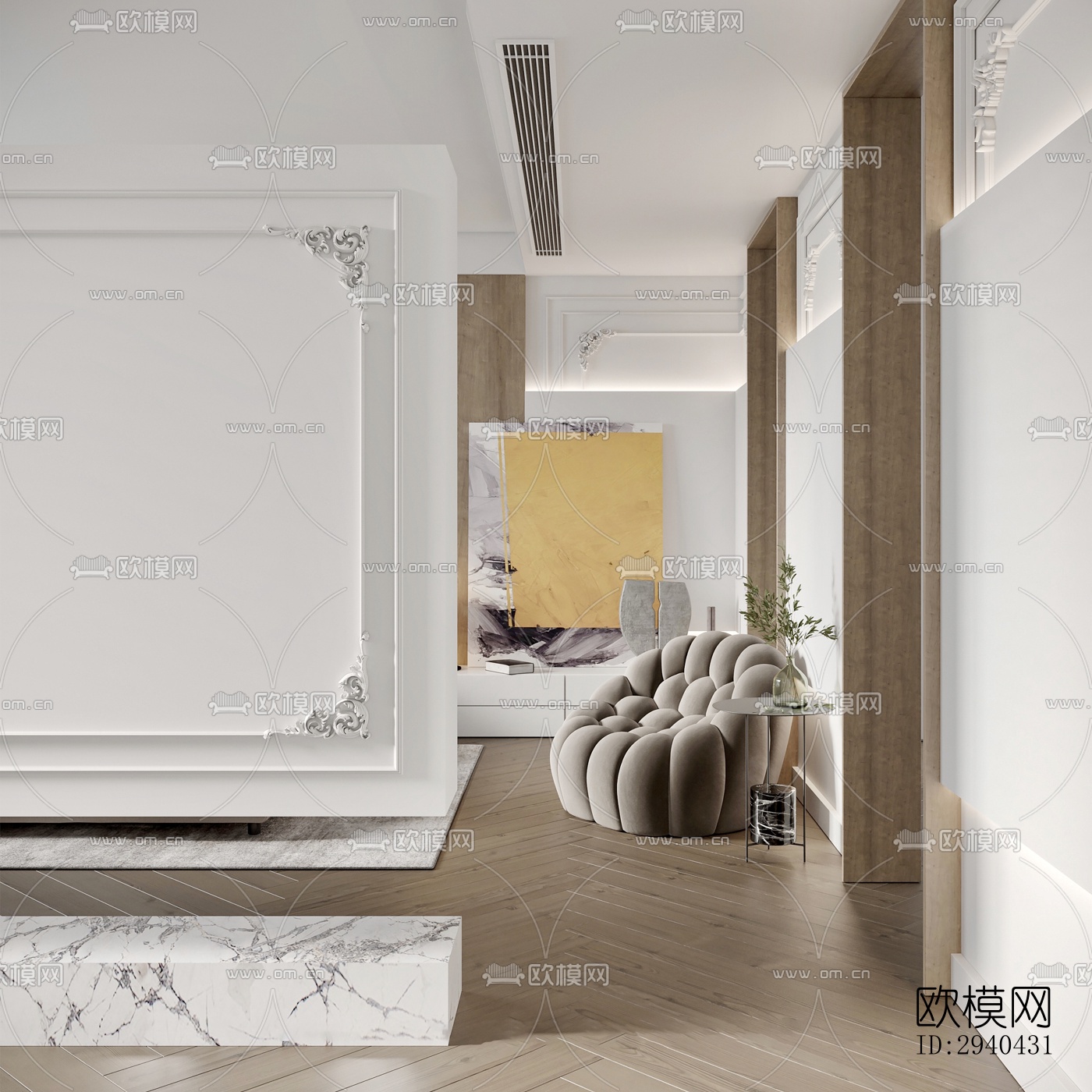 现代平层效果图下载（渲染图2）