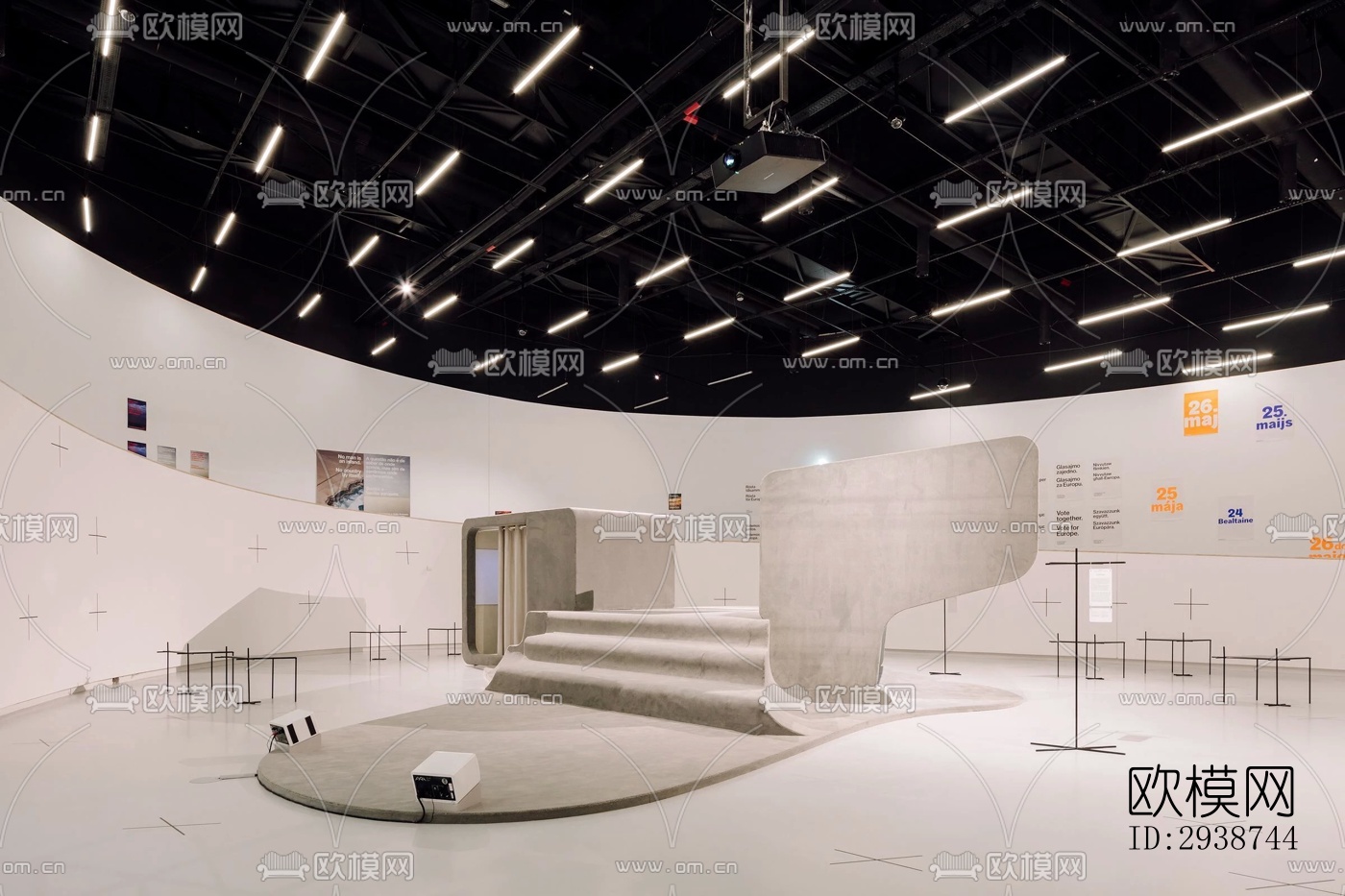 现代展览展厅效果图下载（渲染图11）