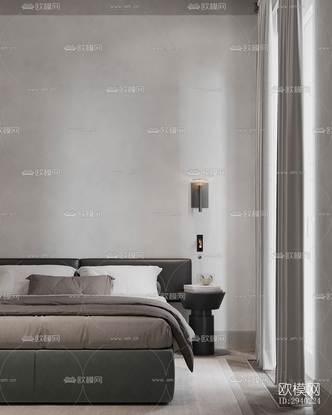 法式平层效果图下载（渲染图9）