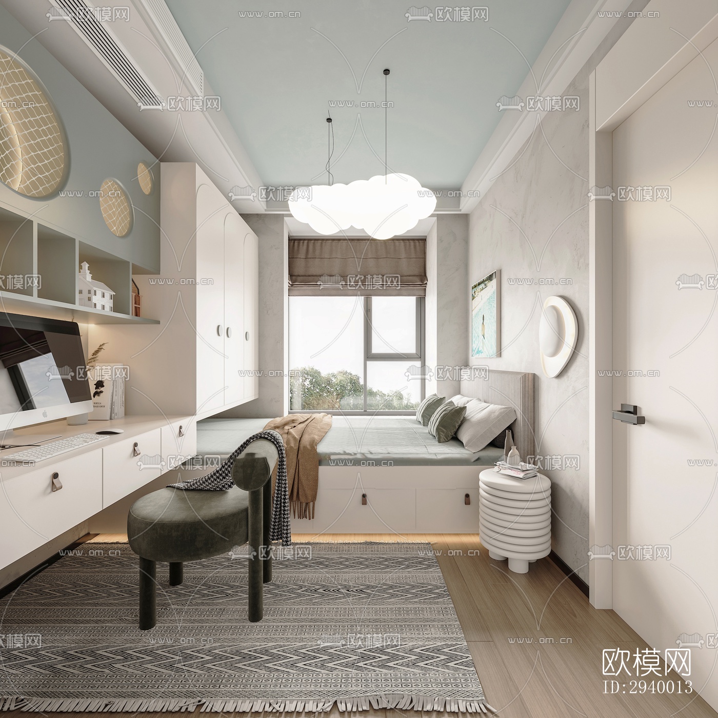 侘寂平层效果图下载（渲染图1）