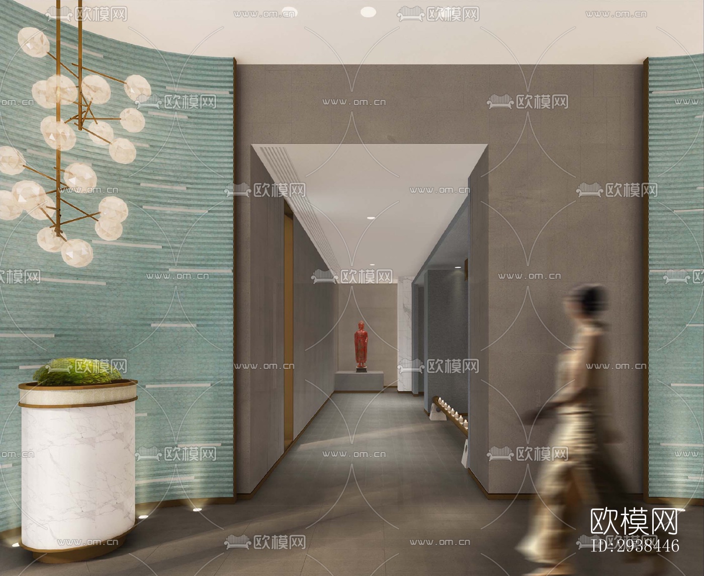 新中式售楼处效果图下载（渲染图6）