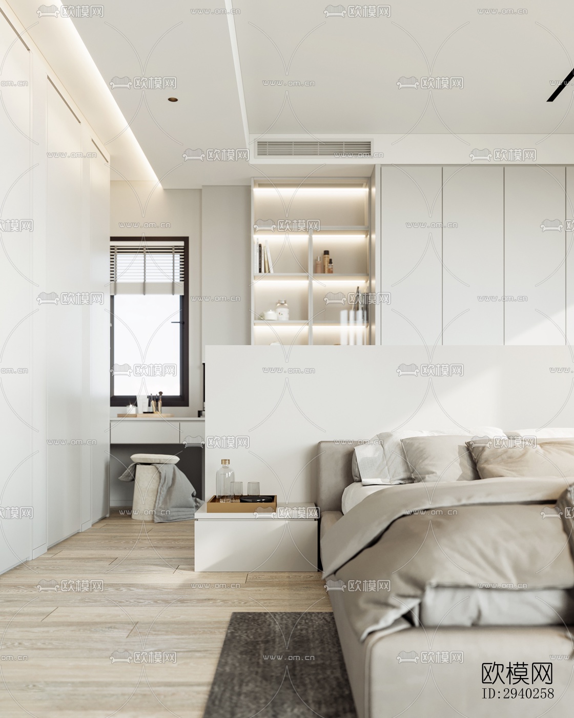 现代平层效果图下载（渲染图9）