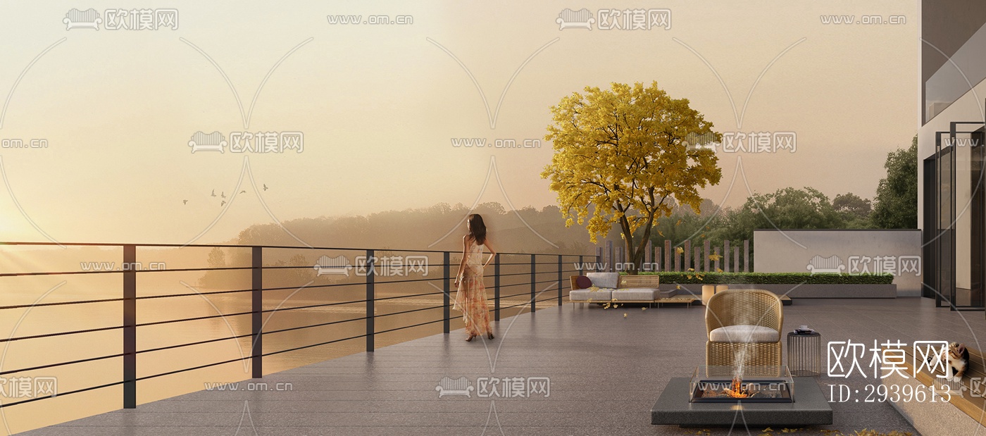 现代酒店民宿效果图下载（渲染图5）