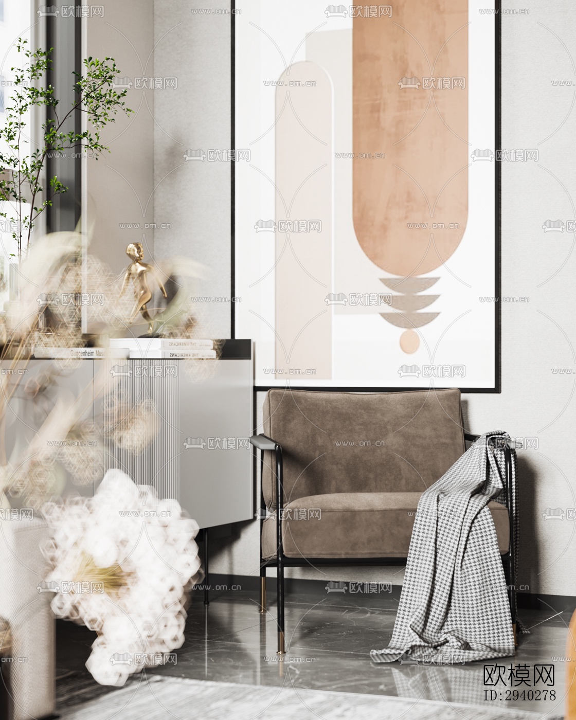 现代平层效果图下载（渲染图10）