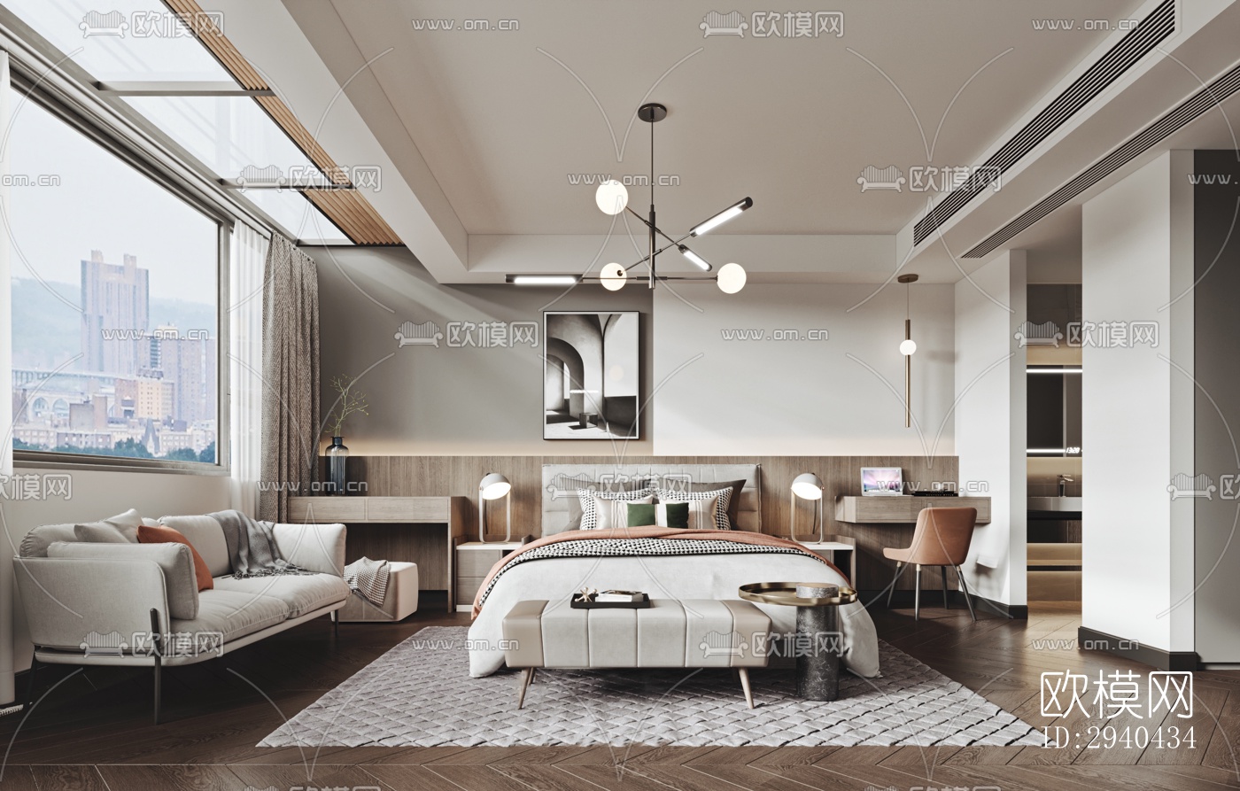 现代平层效果图下载（渲染图2）