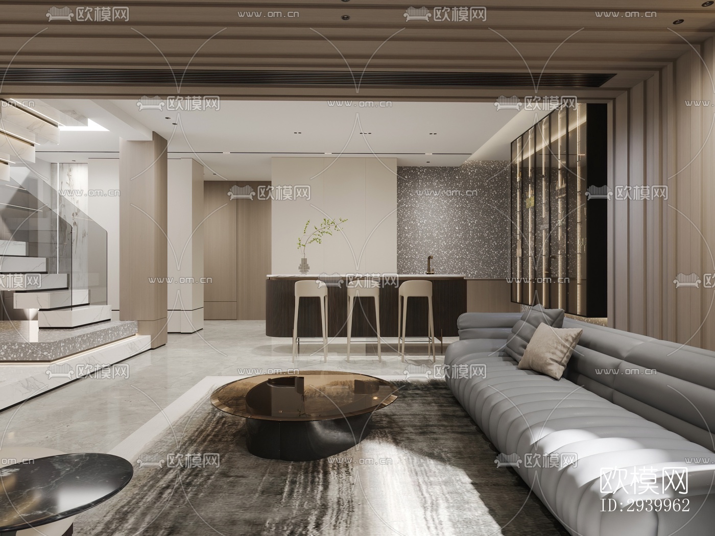 现代复式效果图下载（渲染图5）