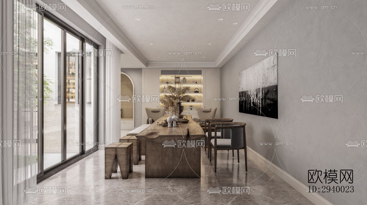 侘寂平层效果图下载（渲染图12）