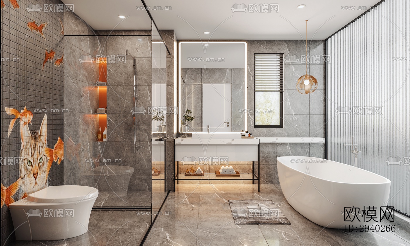 现代平层效果图下载（渲染图10）