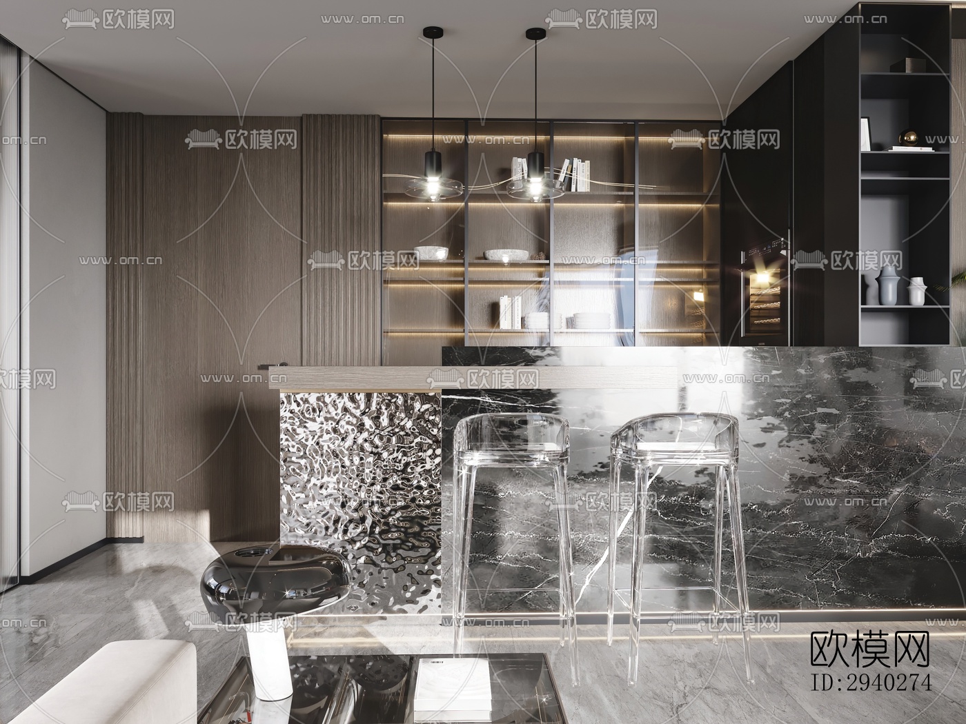 现代平层效果图下载（渲染图20）