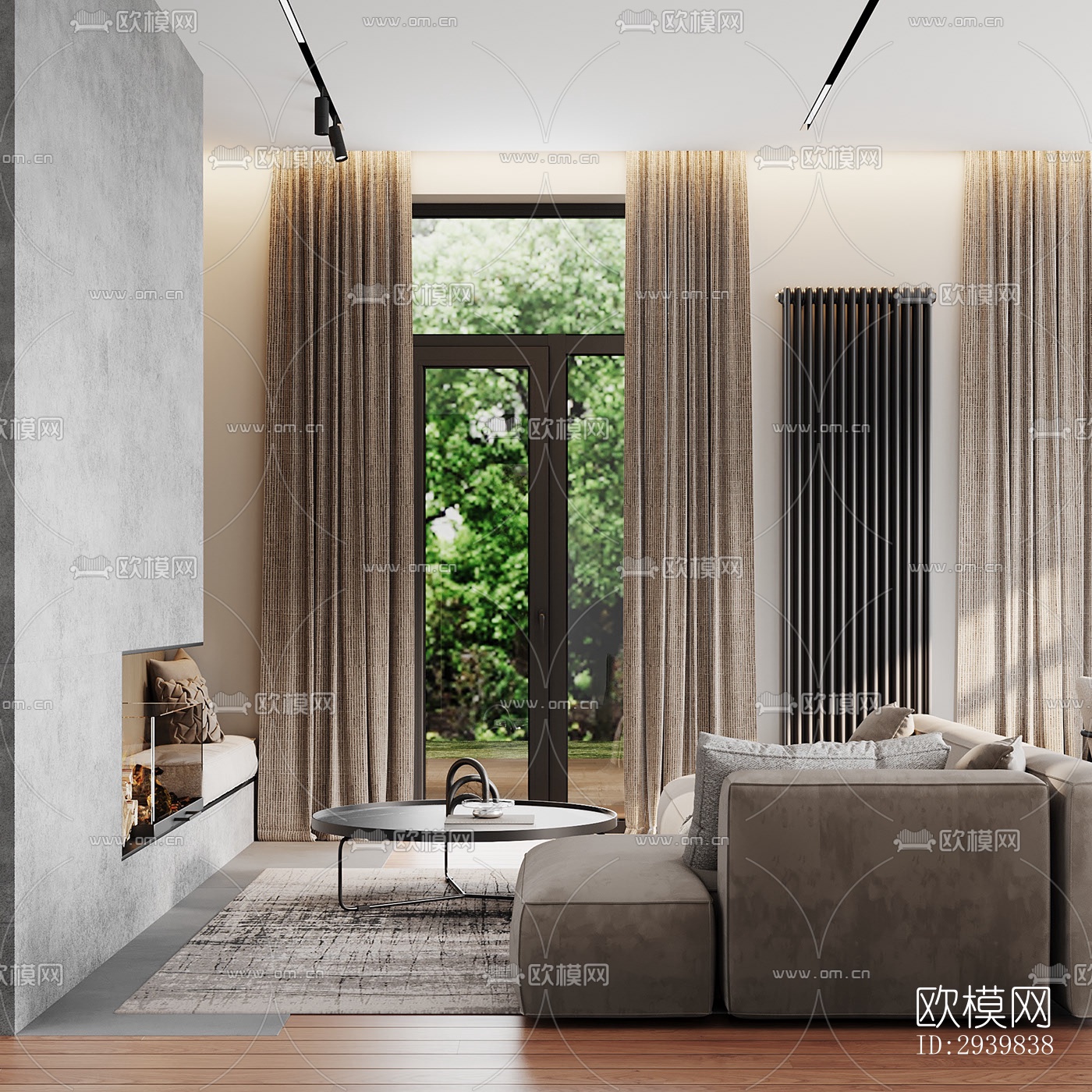 现代公寓效果图下载（渲染图2）