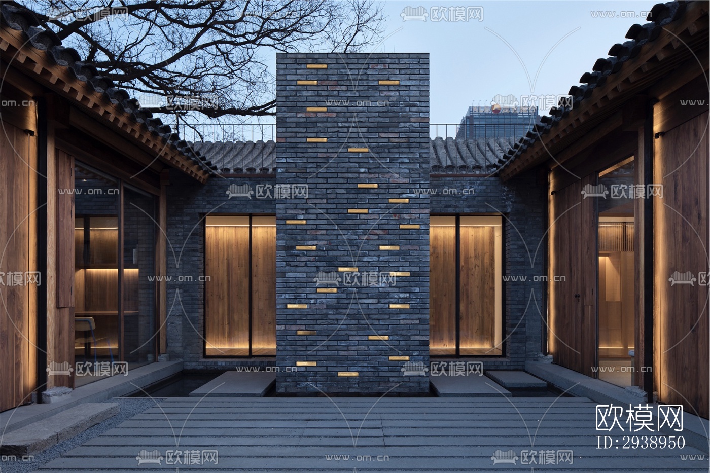 中式酒店民宿效果图下载（渲染图10）