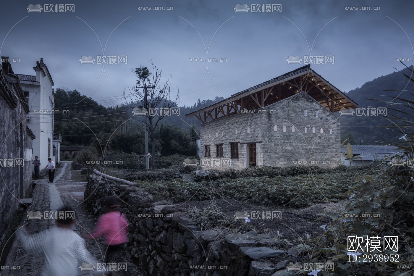 中式酒店民宿效果图下载（渲染图10）