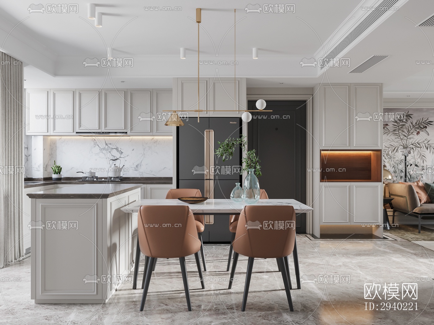 欧式平层效果图下载（渲染图5）