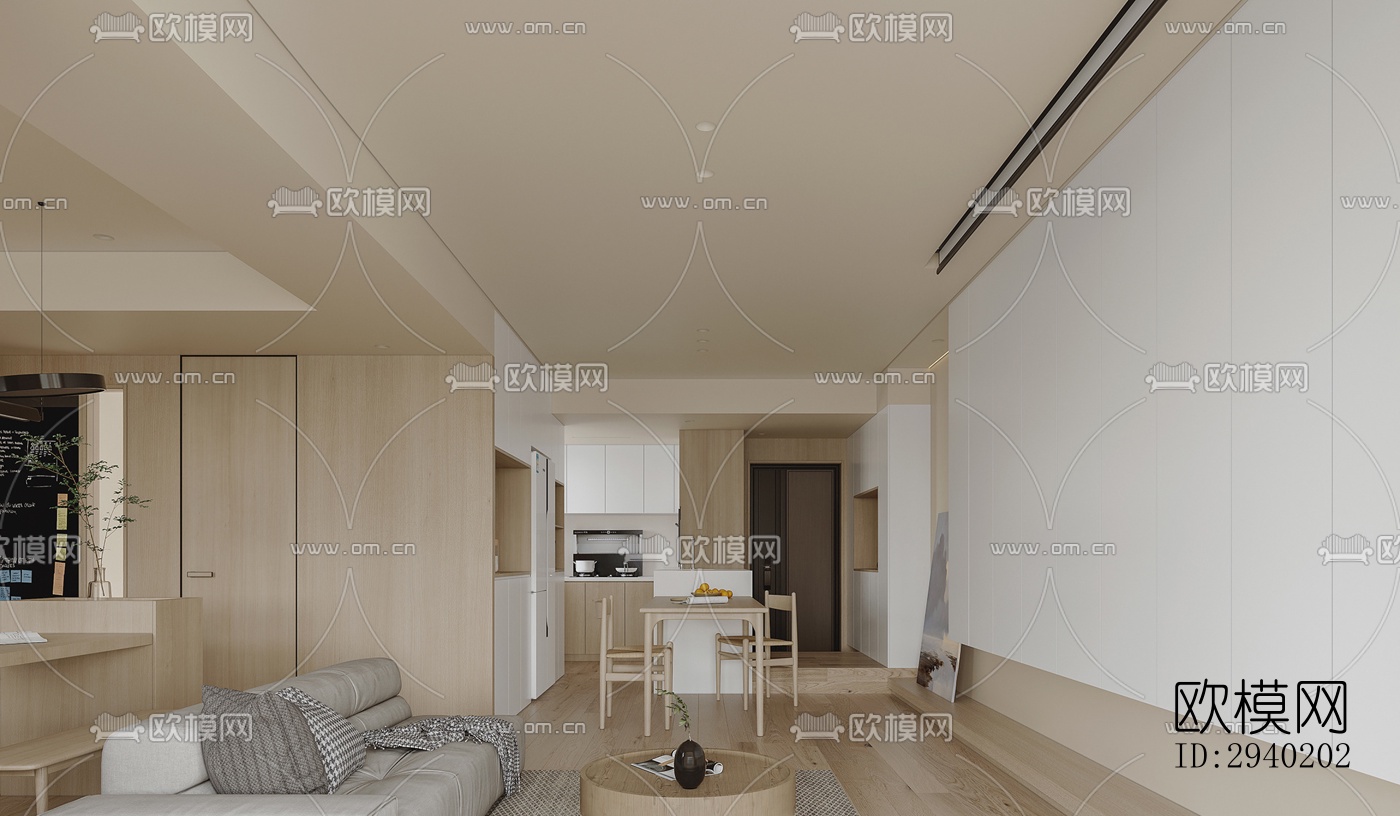 日式平层效果图下载（渲染图3）