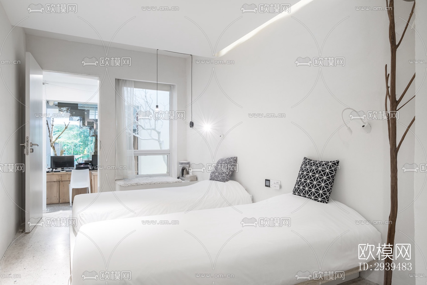 现代酒店民宿效果图下载（渲染图1）