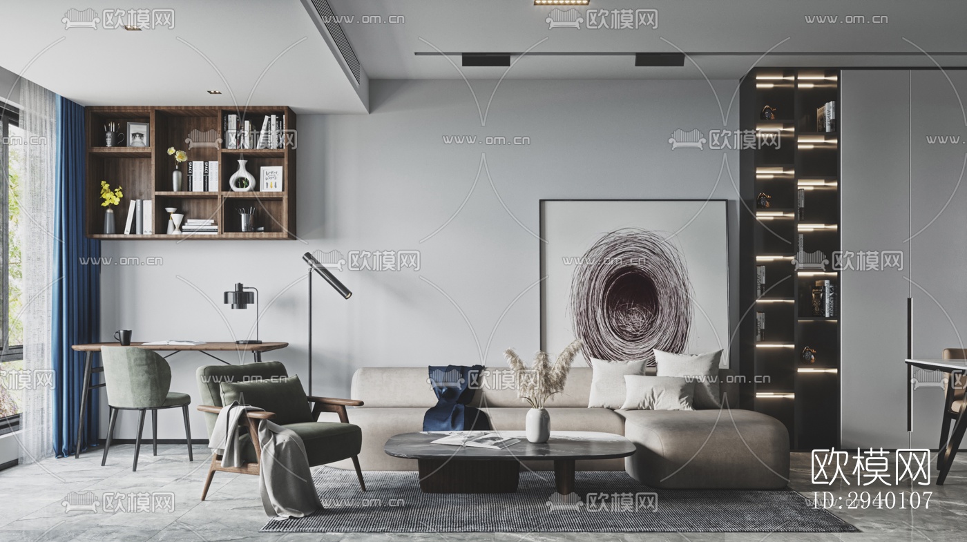 北欧平层效果图下载（渲染图1）