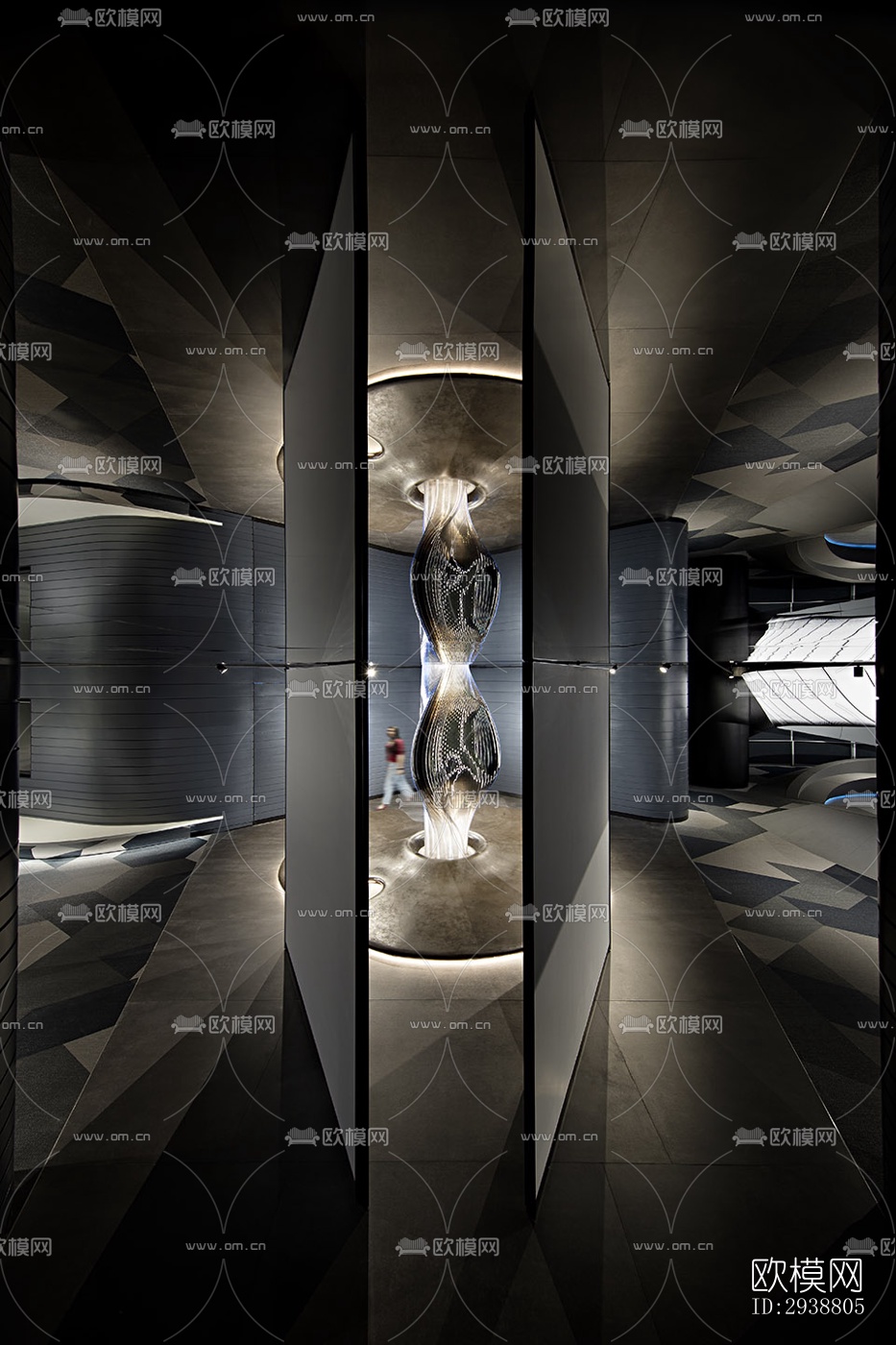 高级灰展览展厅效果图下载（渲染图13）