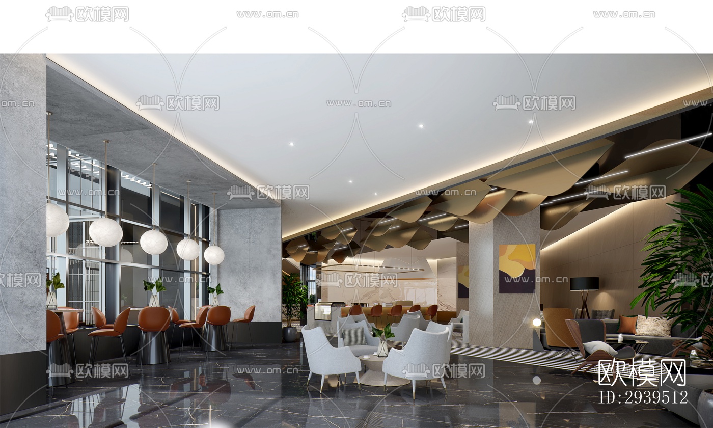 现代酒店民宿效果图下载（渲染图19）