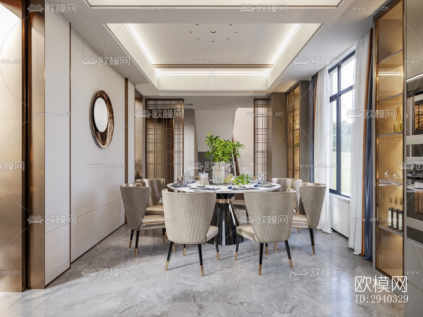 现代平层效果图下载（渲染图1）