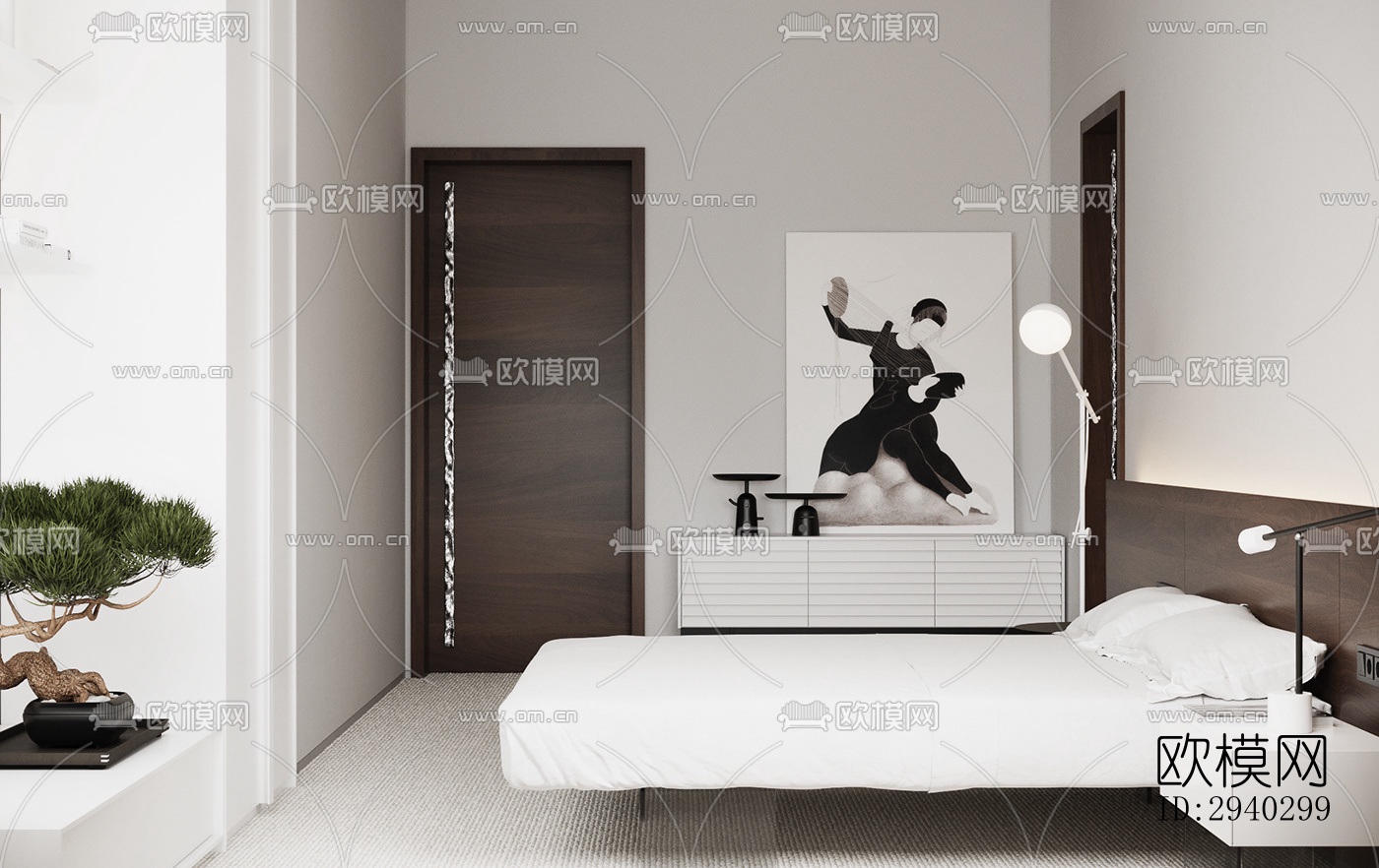 现代平层效果图下载（渲染图6）