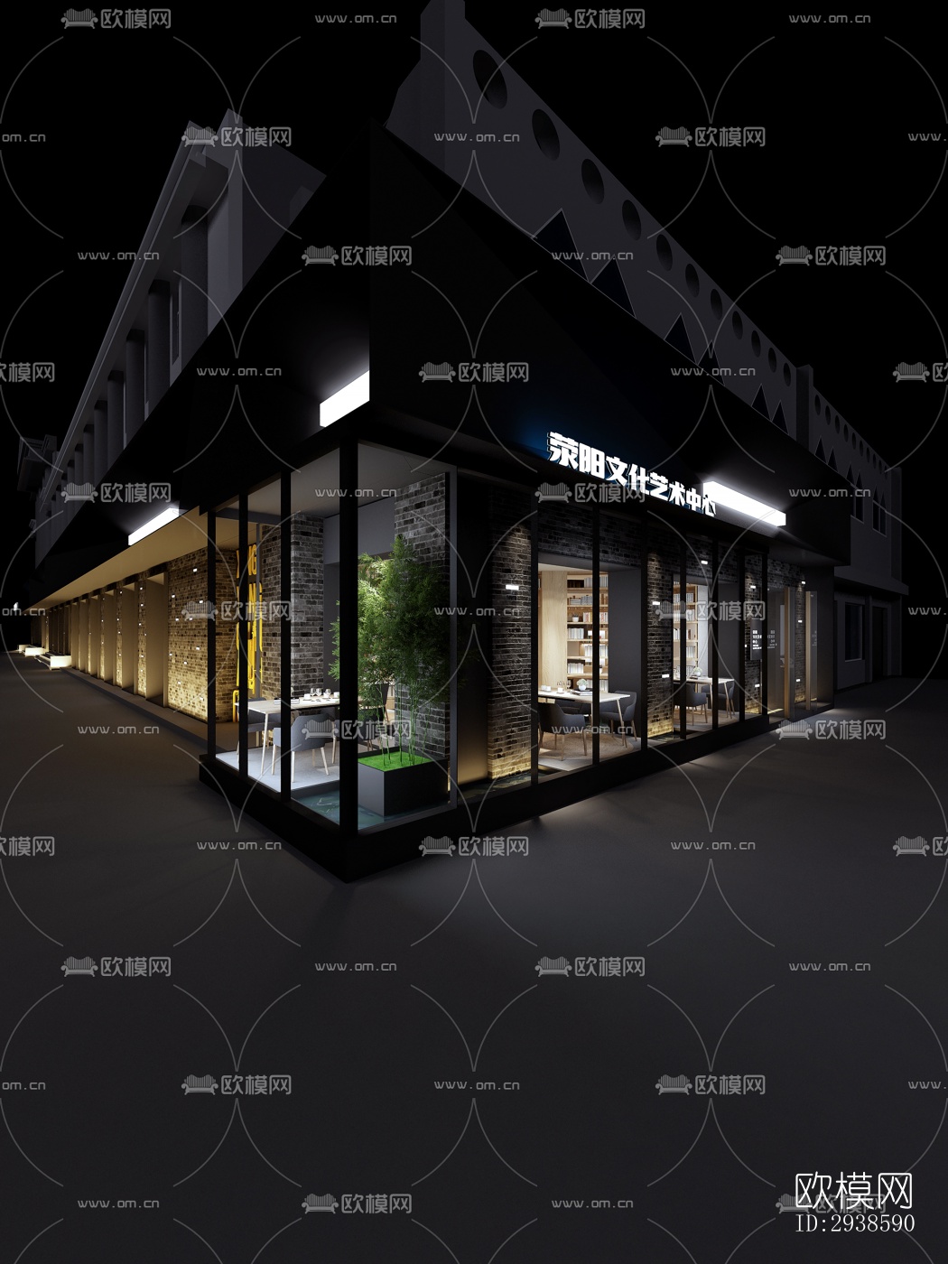 工业风展览展厅效果图下载（渲染图17）