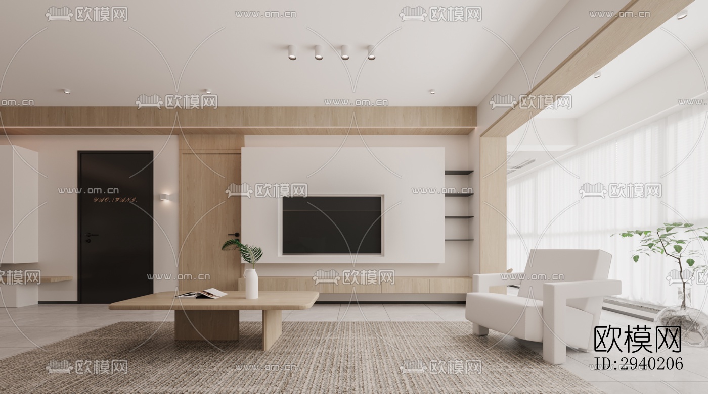 日式平层效果图下载（渲染图4）